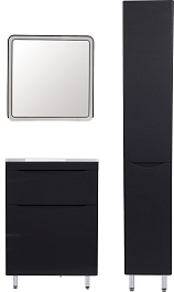 Style Line Мебель для ванной Бергамо Мини 60 черная Люкс антискрейтч Plus – фотография-15